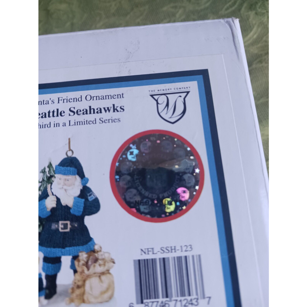 The Memory Company Seattle Seahawks Santa Figurine NIB